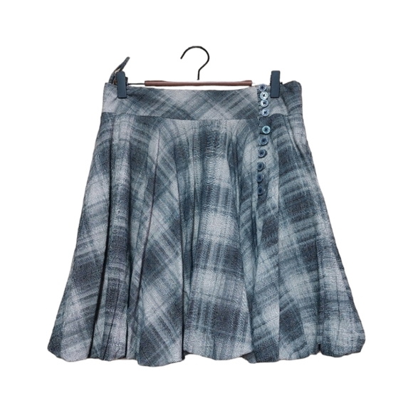 Lux High Waist Plaid Bubble Skirt Size 3(L US)Flare Silhouette Lin… - Picture 1 of 9